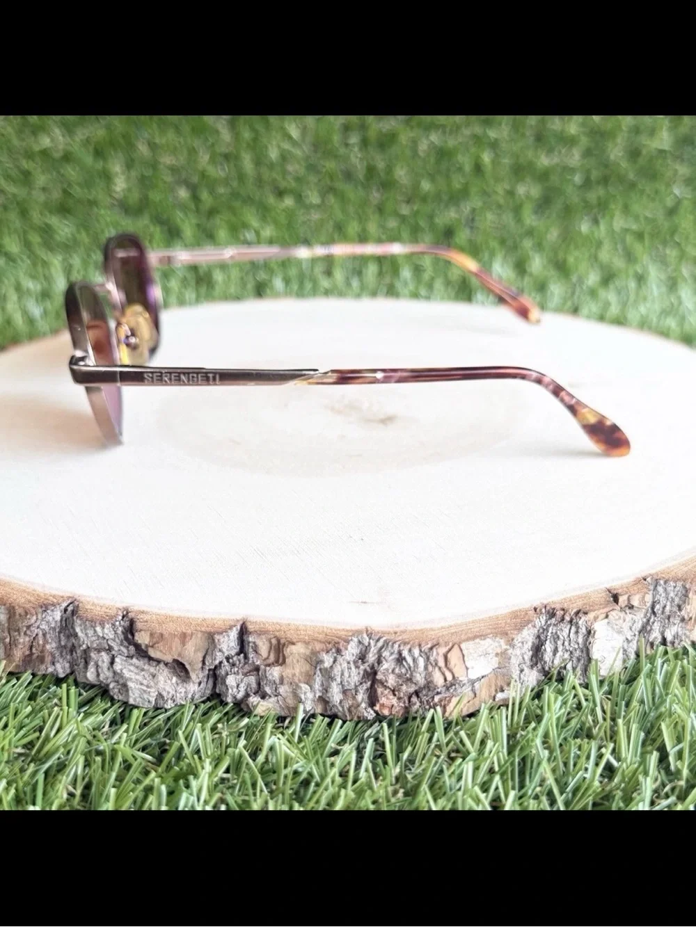 Vintage Serengeti Rutgers DR6410 Sunglasses Bronze Tortoise Japan Round Frame